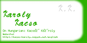 karoly kacso business card